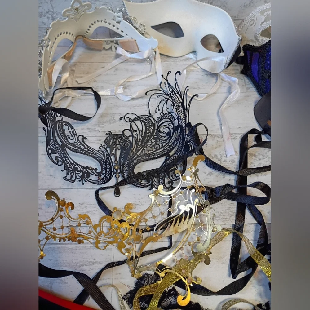 Lot of 9 Masquerade unbranded sexy face masks cosplay Party Halloween costume